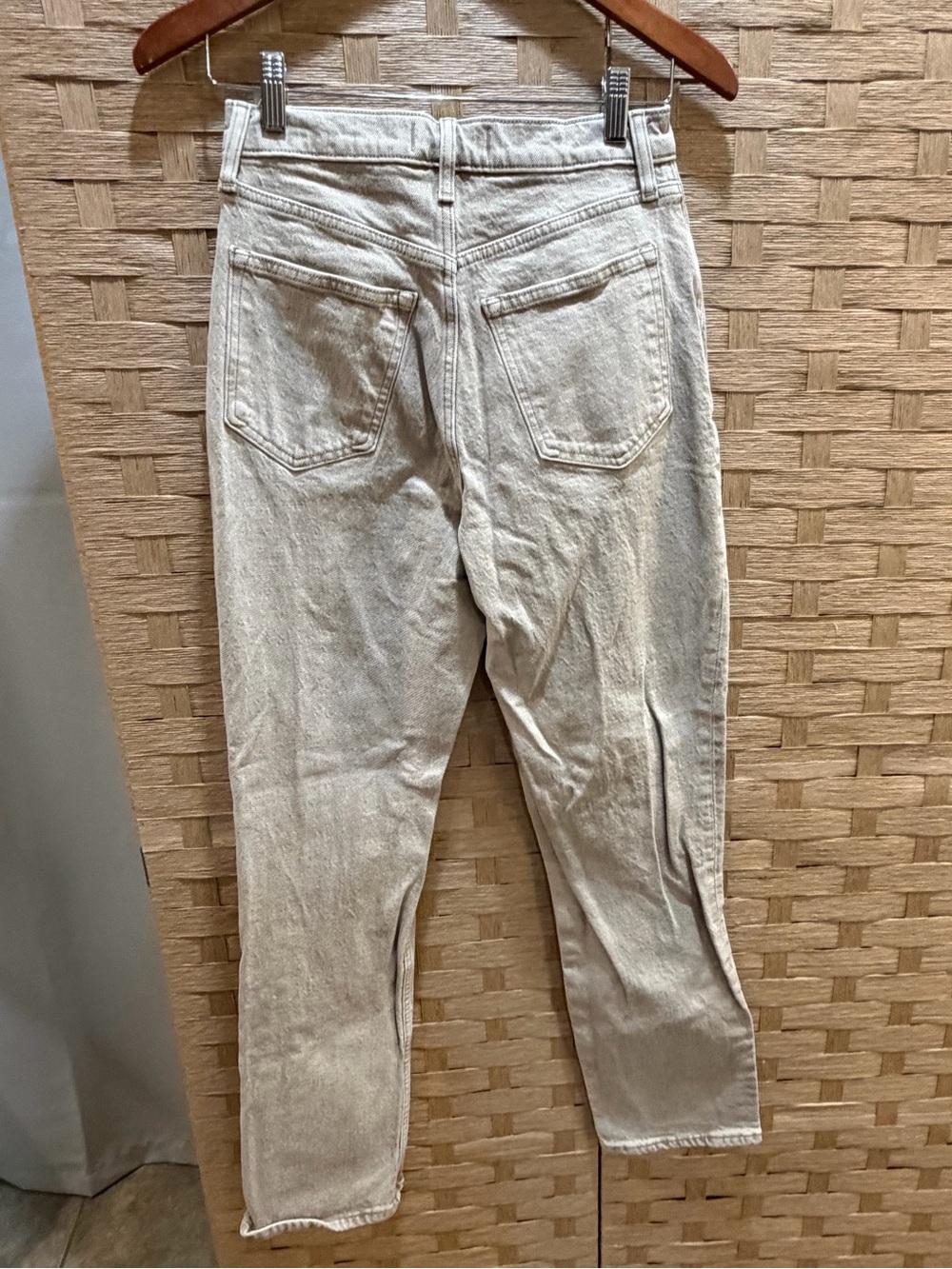 Abercrombie & Fitch Curve Love 90s Straight Ultra High-Rise Jeans Beige 27 - Picture 4 of 9